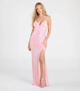 Kensley Open Back Slit Sequin Formal Dress